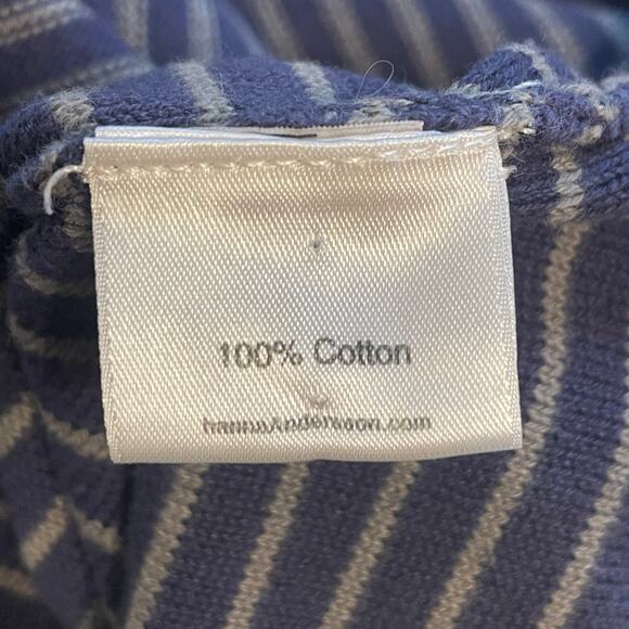 Hanna Andersson Fair Isle Sweater Dress Girls Large Navy Striped Cotton Nordic - Picture 6 of 8